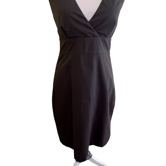 J. Crew Grey Cotton Sleeveless Surplice Sheath Dress with Back Bow Tie Detail 6 - Picture 4 of 9
